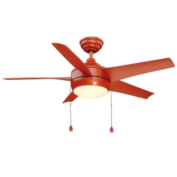 Hampton Bay Windward 44 in. Indoor Orange Ceiling Fan with Light Kit