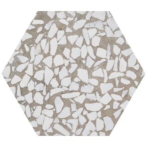 Fusion Hex Grigio Terrazzo 9.13 in. x 10.51 in. Matte Porcelain Floor and Wall Tile (8.07 sq.ft. / Case)