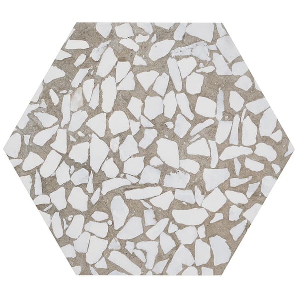 Ivy Hill Tile Fusion Hex Grigio Terrazzo 9.13 in. x 10.51 in. Matte Porcelain Floor and Wall Tile (8.07 sq.ft. / Case)