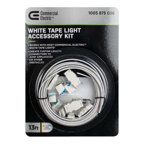 Commercial Electric 13 ft. Connector Cord LED Strip Light Accessory Pack  (RGB+W) (4 Wire-to-Tape Connectors, 6 Wire Mounting Clips) 760110 - The  Home
