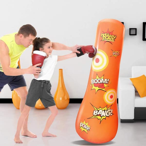 The Original Socker Boppers 4 Ft Tall Inflatable Punching Bop Bag Soft Safe Fun! 