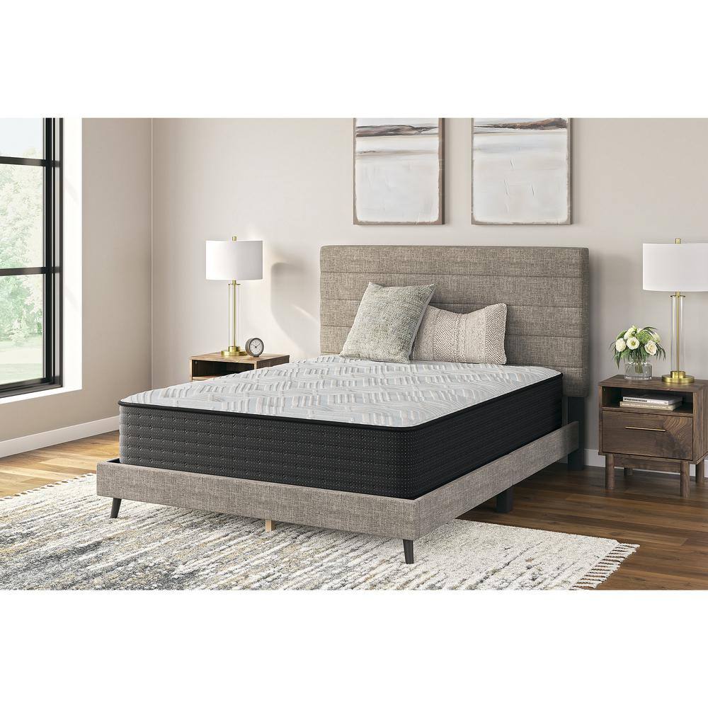 Queen Blue/Gray Pillowtop Innerspring Gel Memory Foam Mattress