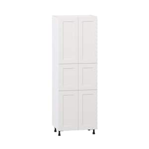 Roseland 30 in. W x 24 in. D x 89.5 in. H Assembled Shaker Pantry Kitchen Cabinet in Warm White with 5-Shelves
