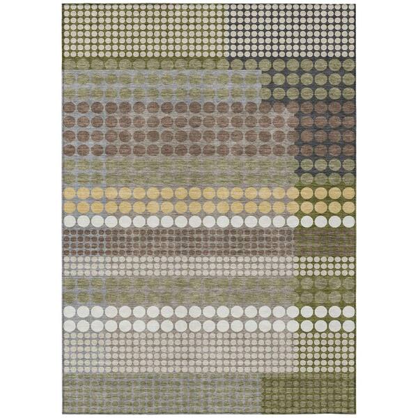 Chantille Machine Washable Indoor/Outdoor Abstract ACN2445 Olive 3 ft. x 4 ft. Area Rug