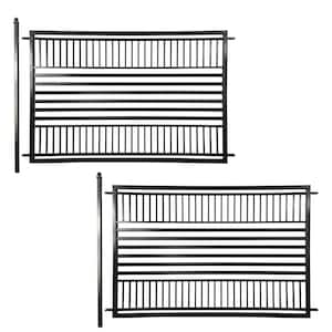 16 ft. x 5 ft. Barcelona Style Security Fence Panels Steel Fence Kit 2-Panel Gate Fence