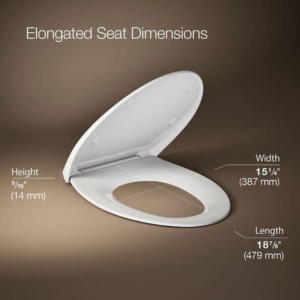 Willow Elongated Quiet-Close Toilet Seat in White