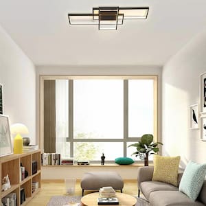 Sophia 41 in. 3-Lights Color Temperature Selectable Integrated LED Flush mount Light