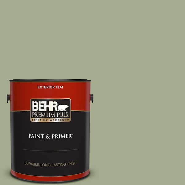 BEHR PREMIUM PLUS 1 gal. #PMD-36 Mountain Sage Flat Exterior Paint & Primer