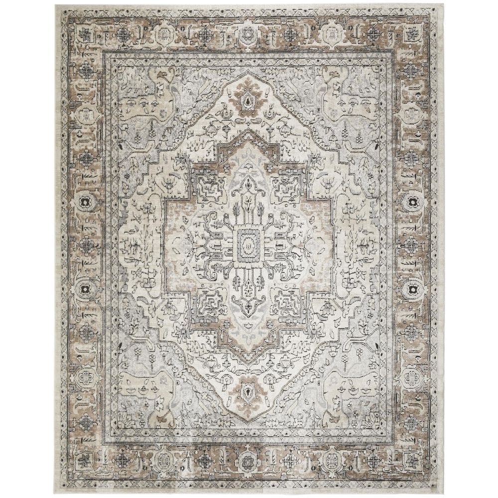 Concerto Ivory Grey Taupe 8 ft. x 10 ft. Center medallion Traditional Area Rug price history on PriceWatchPro