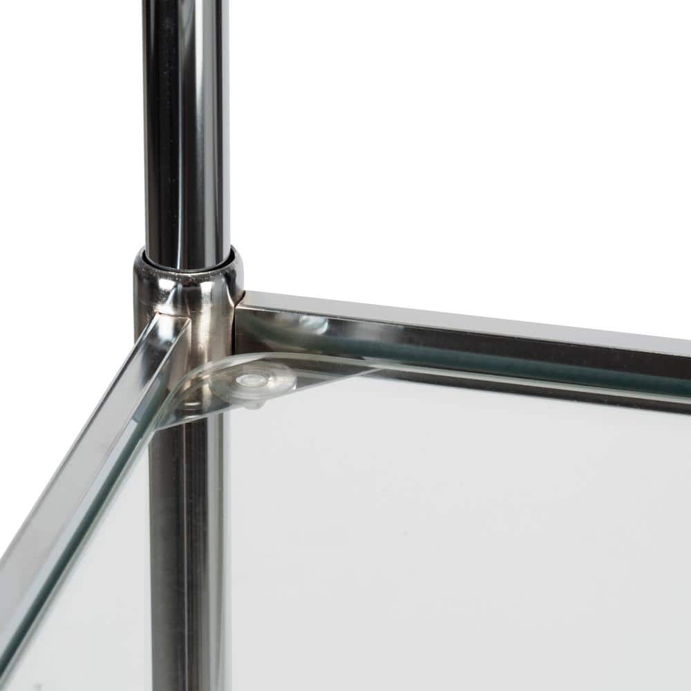 Chrome and Glass Over-the-Toilet Space Saver with 3 Shelves