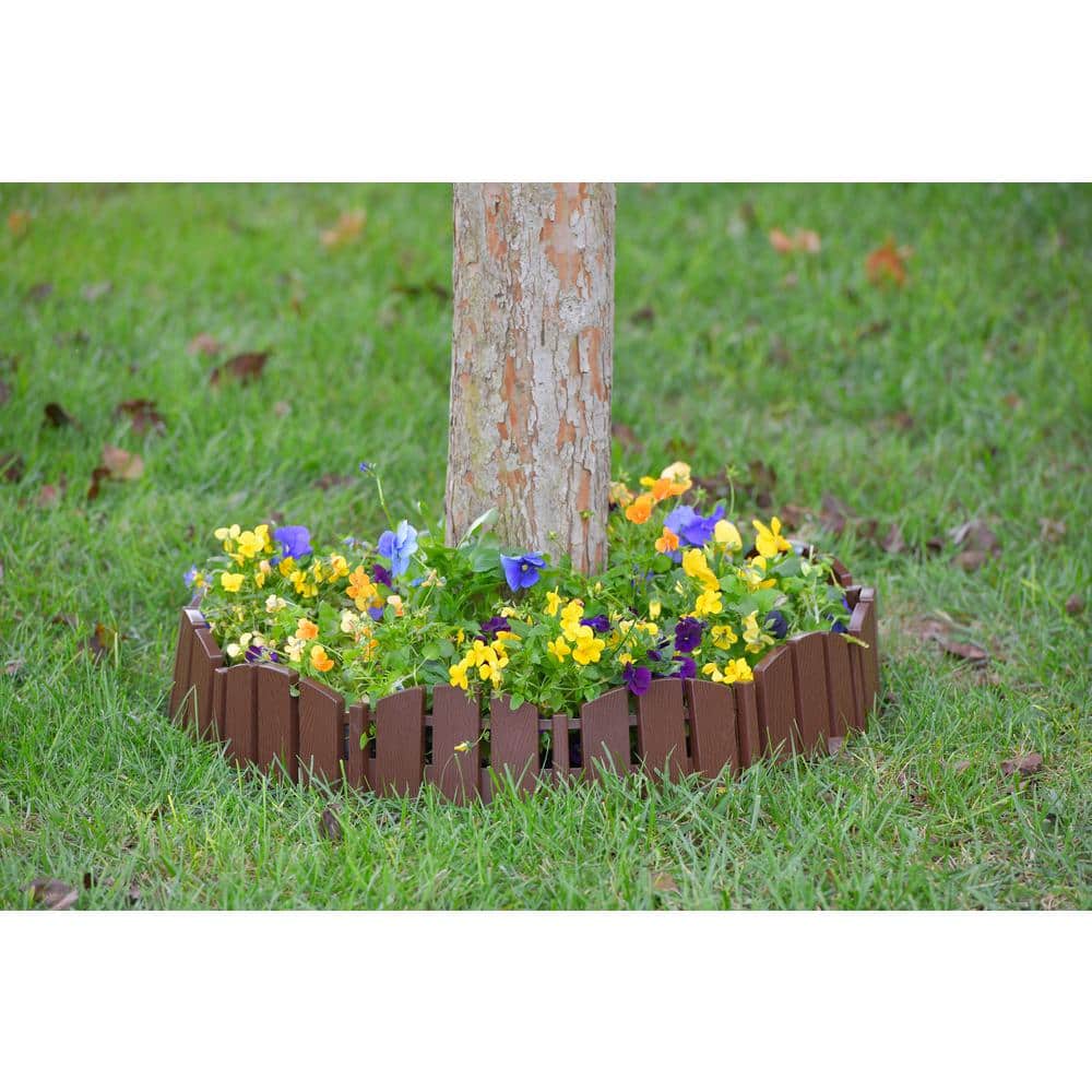 Brown Decorative Adirondack No-Dig Plastic Landscape Edging Kit, 60 ft