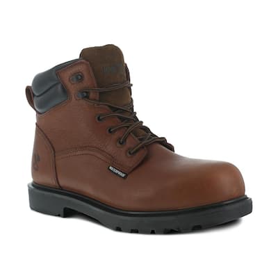 Men's Hauler Waterproof 6 in. Work Boot - Composite Toe - Brown Size 6.5(M)
