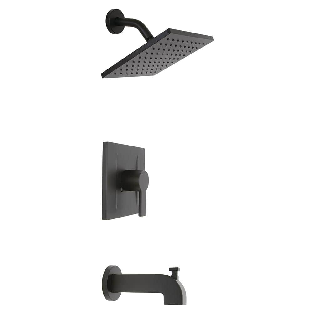 Matte Black Adjustable Wall Mounted Rain Shower Faucet Set