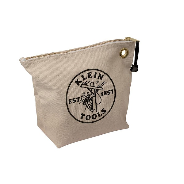 Klein Tools 5539NAT Canvas Zipper Bag- Consumables Natural