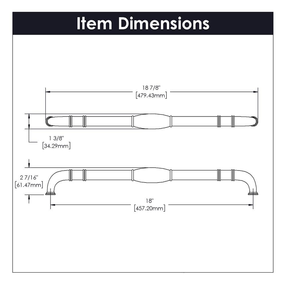 18-Inch Oil-Rubbed Bronze Appliance Pull Handle