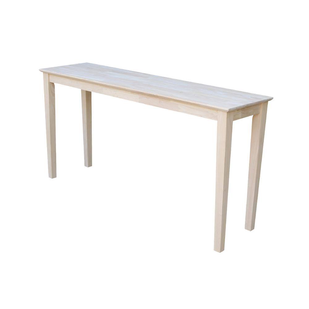 Shaker-Inspired Extended Length Console Table in Unfinished Wood
