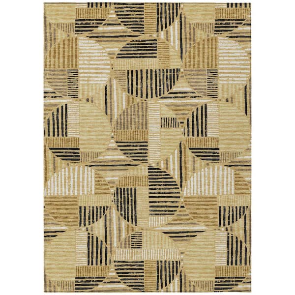 Chantille Machine Washable Indoor/Outdoor Abstract ACN2700 Gold 10 ft. x 14 ft. Area Rug