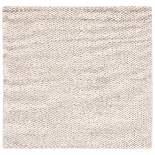 Natura 8 ft. x 8 ft. Beige/Ivory Textured Solid Square Area Rug