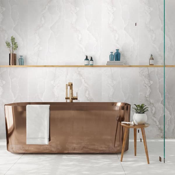 Splendor White 24 in. x 48 in. Lappato Porcelain Rectangular Wall and Floor Tile (15.5 sq. ft./case) (2-pack)