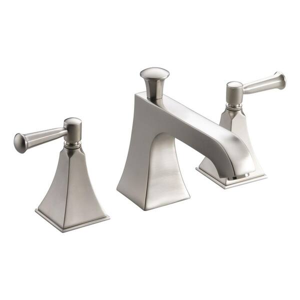 KOHLER Memoirs Deck-Mount Bath Faucet Trim with Stately Design and Lever Handles in Vibrant Brushed Nickel (Valve Not Included)