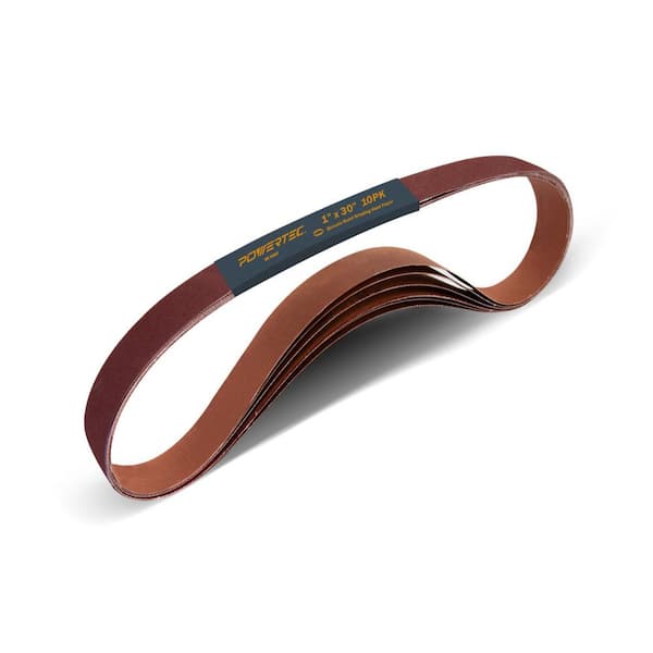 1 in. x 30 in. 80-Grit Aluminum Oxide Sanding Belt for WEN 6515T/ Bucktool Belt and Disc Sander (10-Pack)