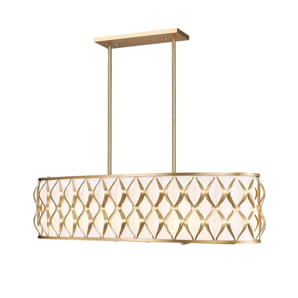 Harden Black and Red 43" Linear Chandelier with Drum Shades