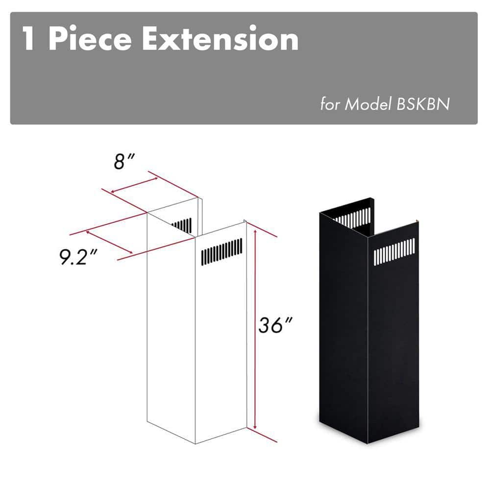 36"" Chimney Extension for 9 ft. to 10 ft. Ceilings in Black Stainless (1PCEXT-BSKBN) -  ZLINE Kitchen and Bath