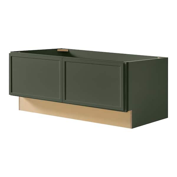 Leyton 36 in. W x 24 in. D x 16.5 in. H Ready To Assemble Plywood Slim Shaker Bench Base Kitchen Cabinet in Fern Green