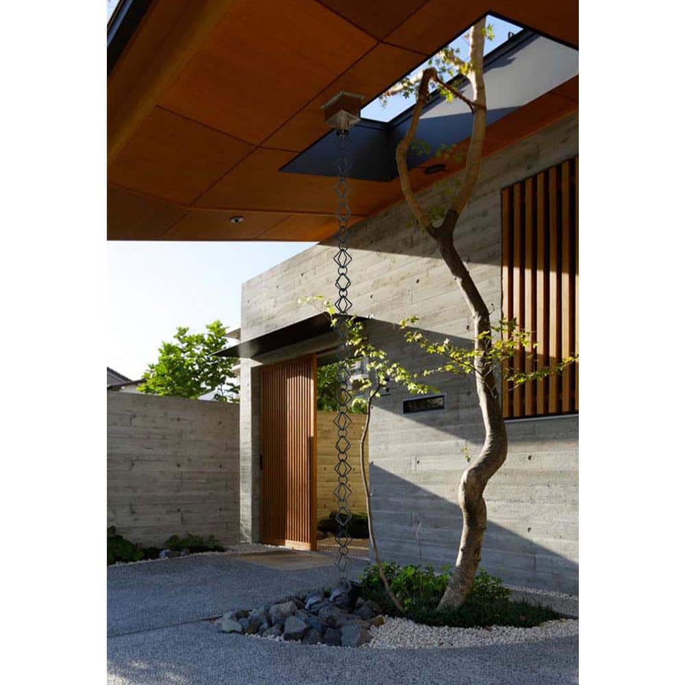 8.5 ft Black Metal Diamond Link Rain Chain
