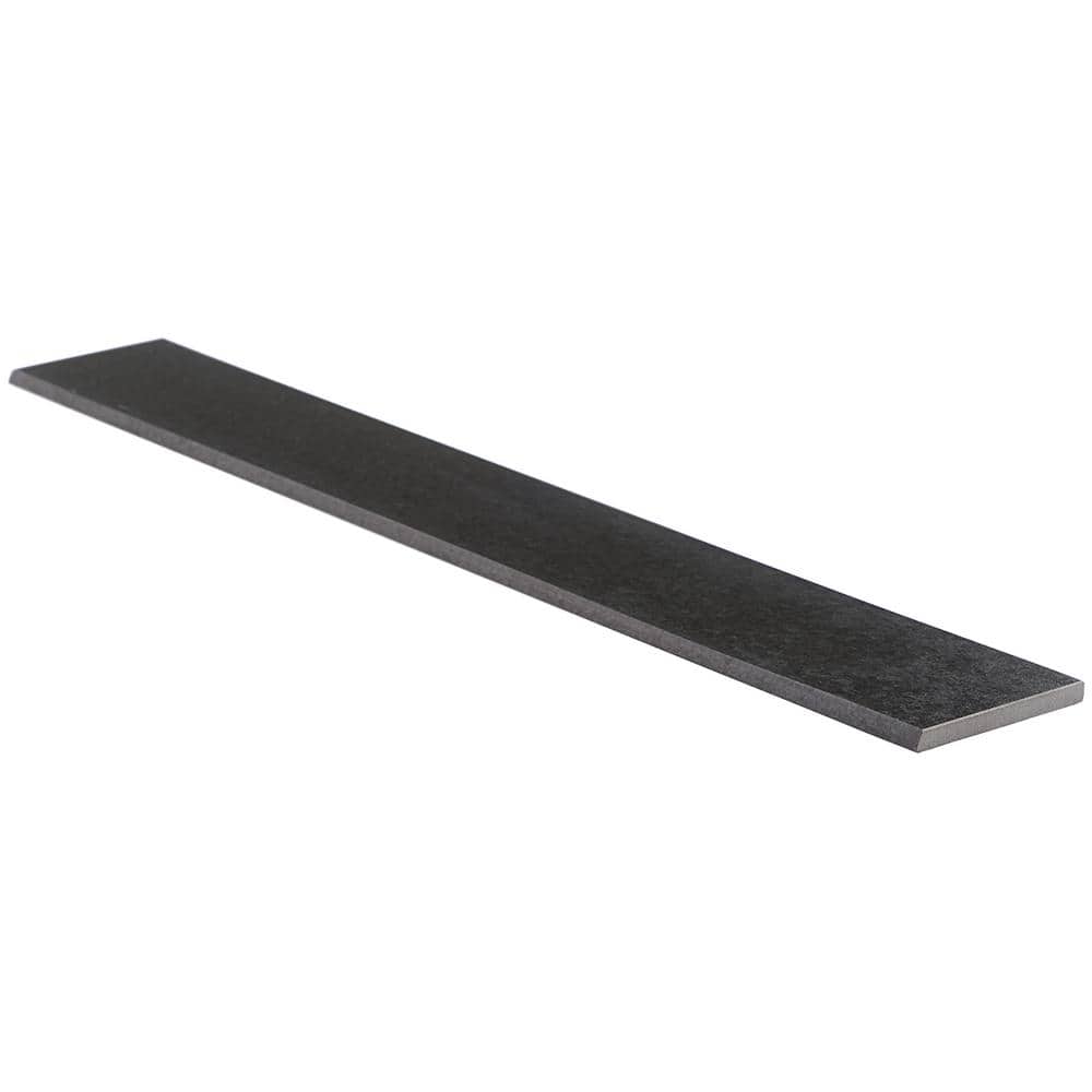 Large Format Matte Black Porcelain Rectangular Bullnose Tile