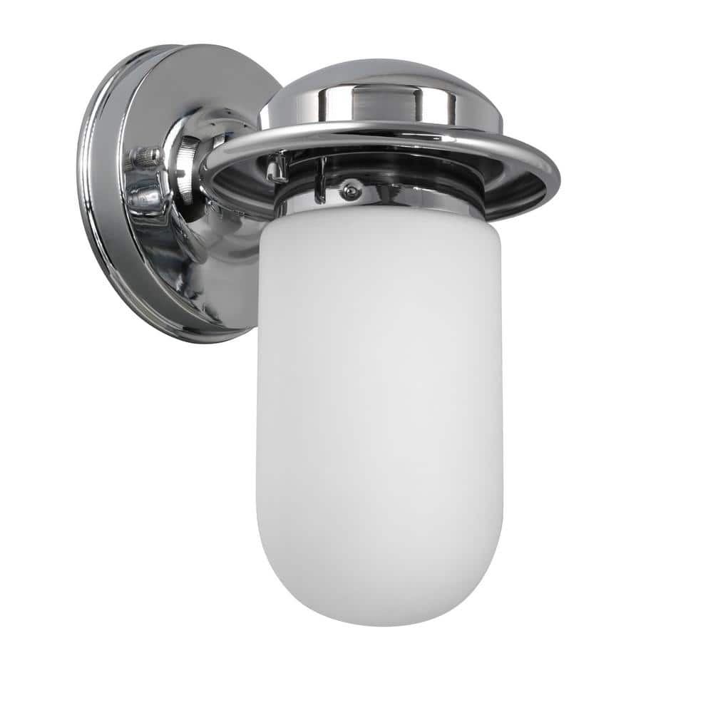 Polished Chrome Industrial Jelly Jar Wall Sconce