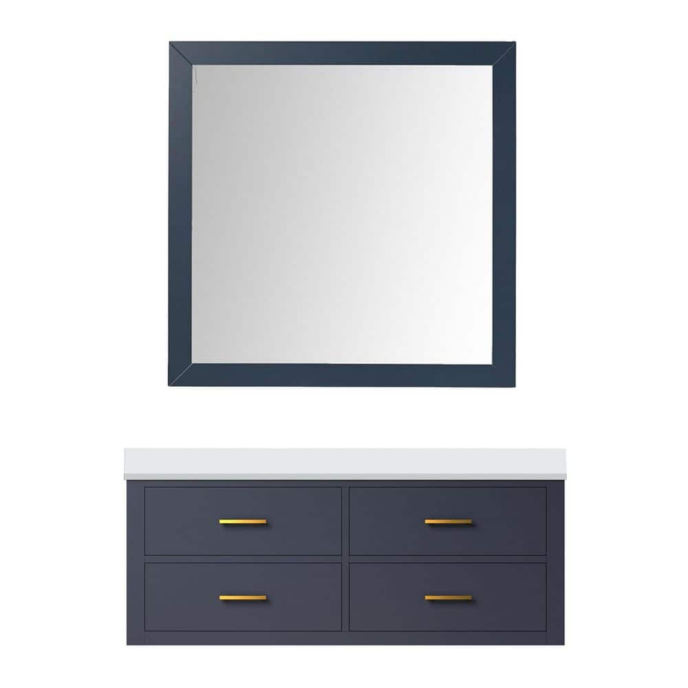 Sherman 48 in. W x 22 in. D Blue Single Bath Vanity with Cultured Marble Top and 43 in. Mirror price history on PriceWatchPro