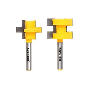Tongue and Groove up to 13/16 in. Stock 1/4 in. Shank Carbide Tipped Router Bit Set (2-Piece)