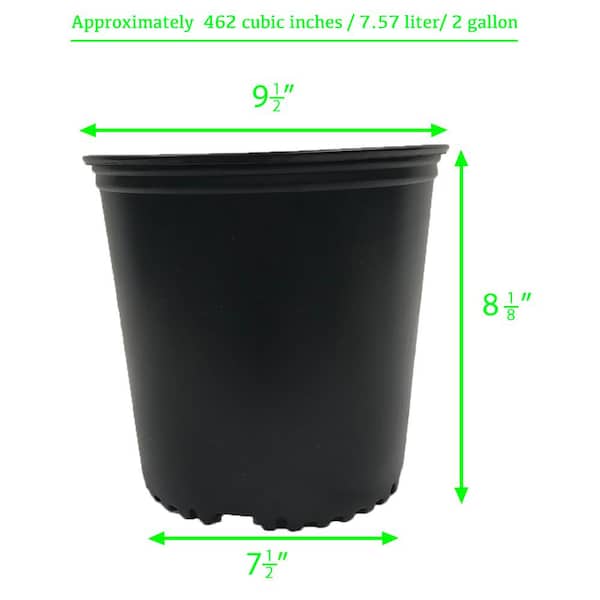 Details about   2gal Heavy Duty Premium Black Plastic Nursery Plant Container Garden Planter Pot 