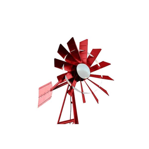 Outdoor Water Solutions 20 ft. Red and White Powder Coated Windmill Aeration System