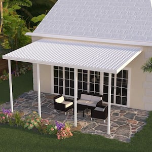 18 ft. x 10 ft. White Aluminum Frame Patio Cover, 4 Posts 20 lbs. Snow Load