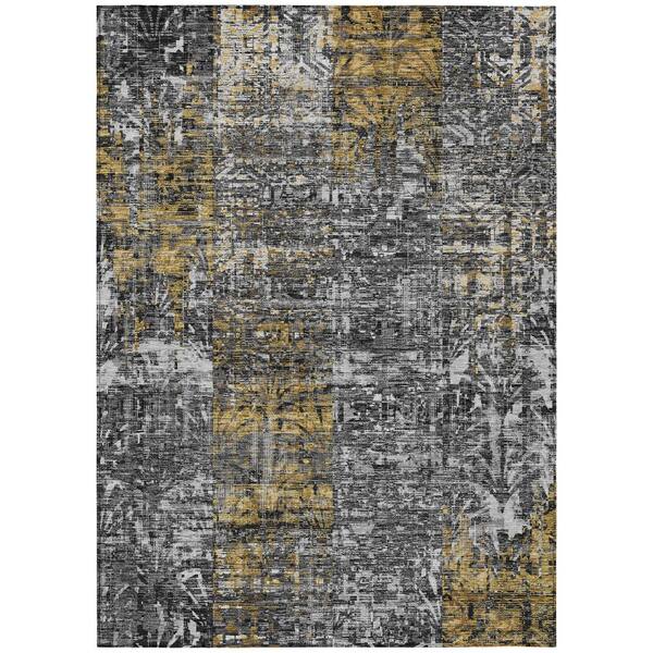 Chantille Machine Washable Indoor/Outdoor Abstract ACN2785 Black 10 ft. x 14 ft. Area Rug
