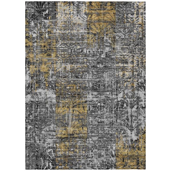 Chantille Machine Washable Indoor/Outdoor Abstract ACN2785 Black 5 ft. x 7 ft. 6 in. Area Rug