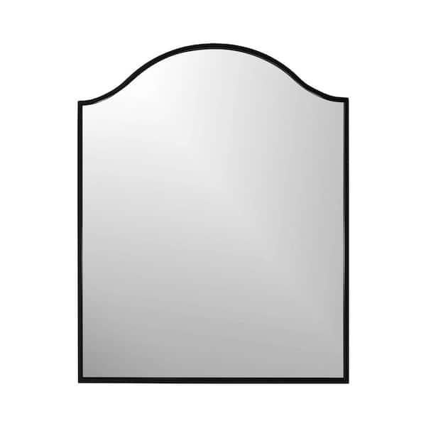 Undbranded Paris  Arched Decorative Mirror Satin Black W 24 in. X H 30 in.