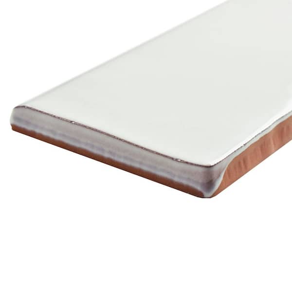 Antic Special Bullnose Milk 3 in. x 6 in. Glossy Ceramic Wall Tile Trim