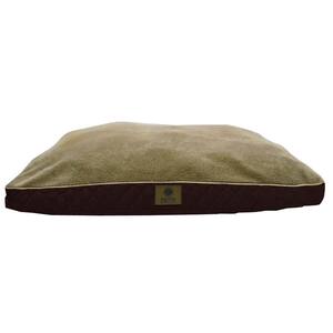 Deluxe X-Large 30 in. x 40 in. Brown Fur Diamond Stitched Gusset Pet Bed