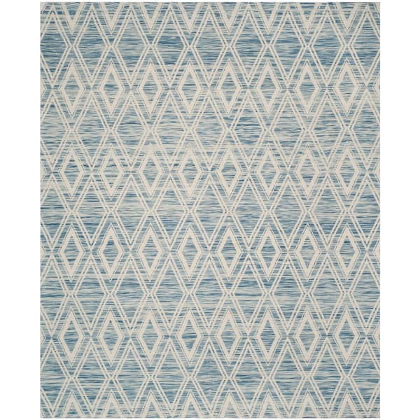 SAFAVIEH Marbella Dark Blue/Ivory 9 ft. x 12 ft. Geometric Area Rug