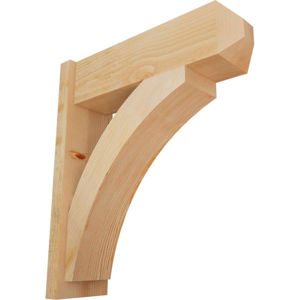 Ekena Millwork 8 in. x 30 in. x 26 in. Douglas Fir Thorton Craftsman Rough Sawn Outlooker