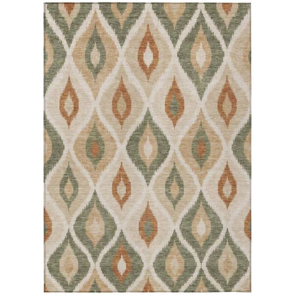 Chantille Machine Washable Indoor/Outdoor Abstract ACN3121 Fern 5 ft. x 7 ft. 6 in. Area Rug