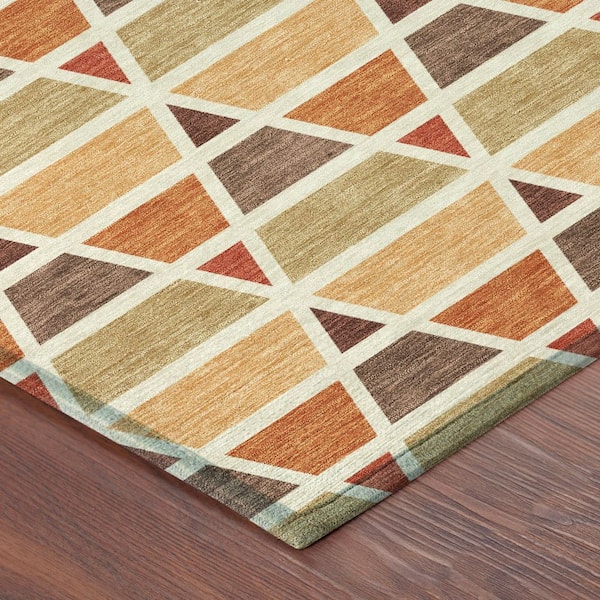 Chantille Machine Washable Indoor/Outdoor Abstract ACN2733 Paprika 9 ft. x 12 ft. Area Rug