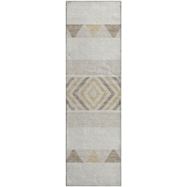 Addison Rugs Mayfield Premium Machine Washable Abstract AMF965 Ivory 2 ft. 3 in. x 7 ft. 6 in. Runner Rug