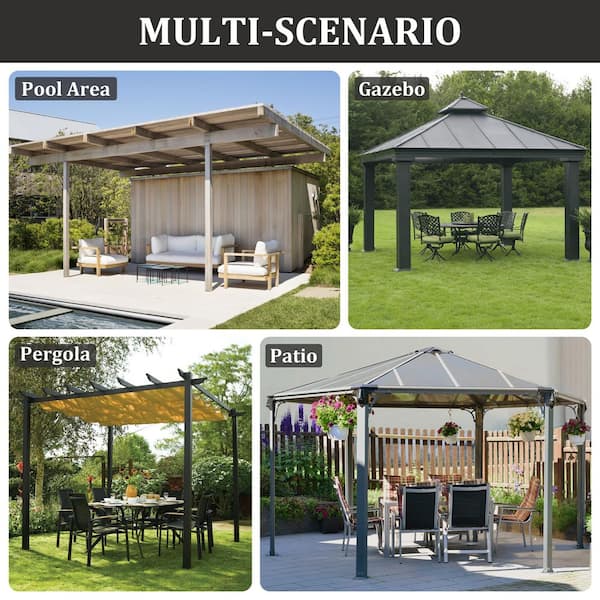 Kimunuk 12 ft. x 14 ft. Universal Outdoor Privacy Curtains, Gazebo