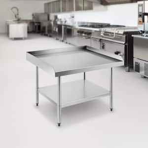 36 in. x 30 in. Stainless Steel Kitchen Utility Table with Bottom Shelf