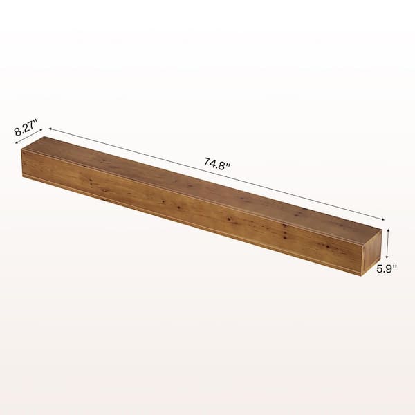 TRIBESIGNS WAY TO ORIGIN 74.8 in. W x 8.26 in. D Shelf Rustic