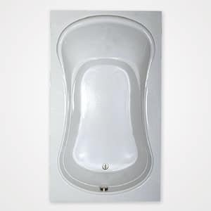 72in. Acrylic Reversible Drain Rectangular Alcove Soaking Bathtub in White